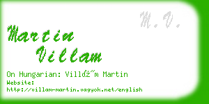 martin villam business card